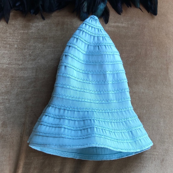 Lovely Ribbon sewn Summer Spring Hat Baby blue Sky Vintage no tags but new - Picture 4 of 6